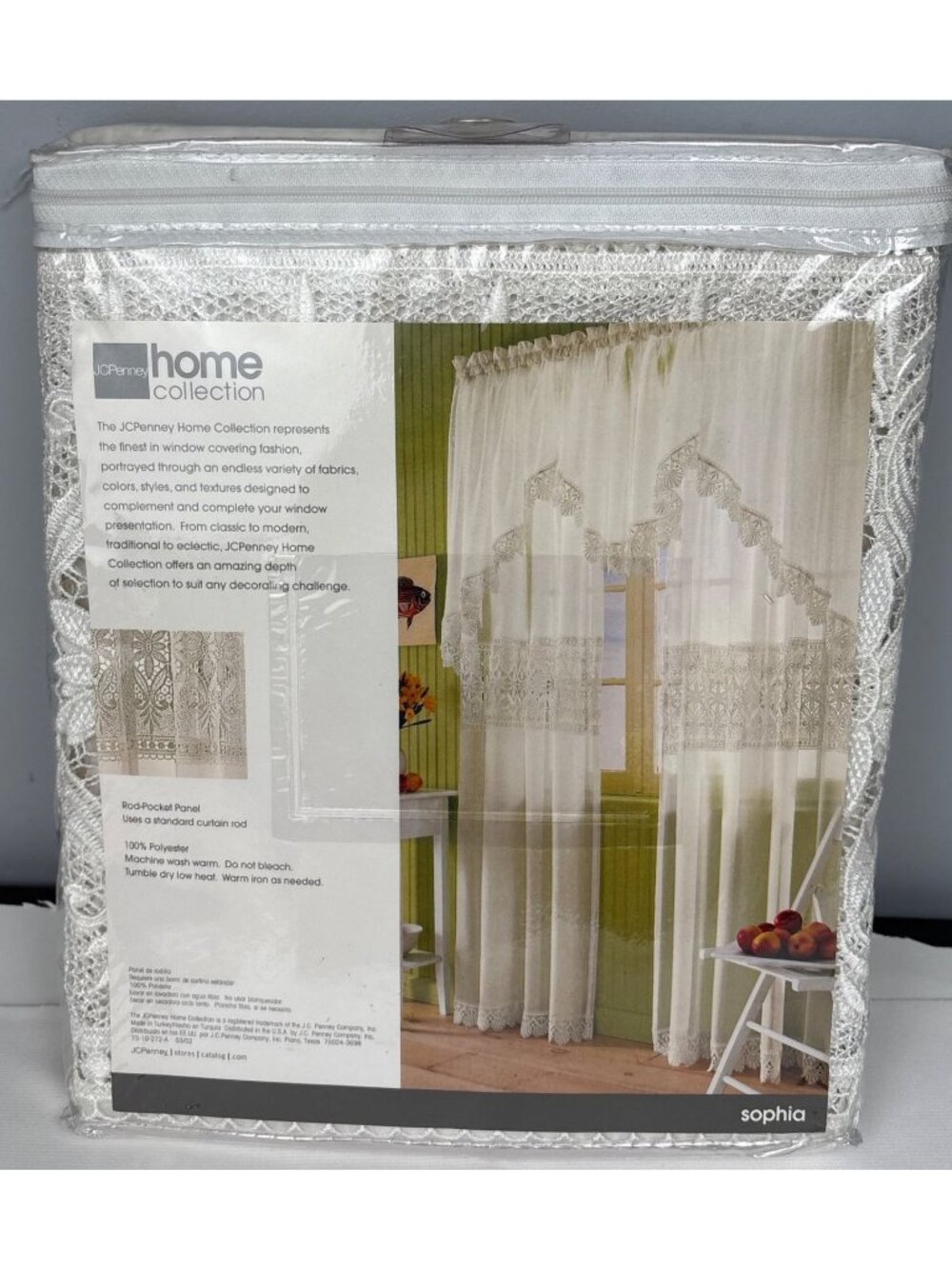 JC Penney Home Collection 60" x 108" Ivory Sophia Curtain Panel Rod Pocket